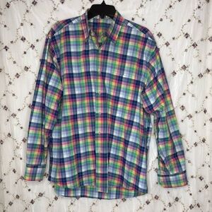 Alan Flusser Vibrant Plaid Button Down Shirt